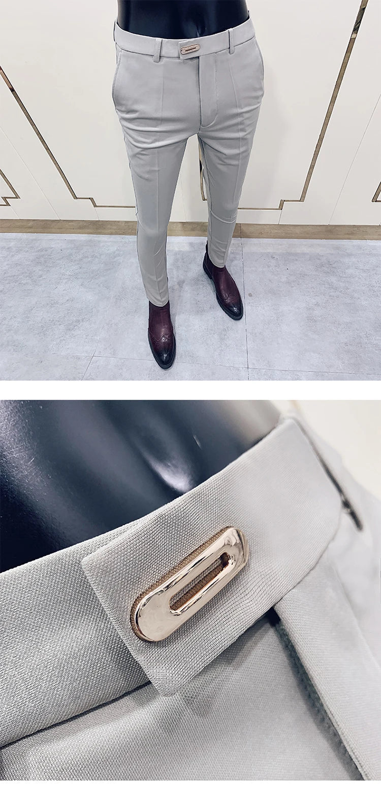 Men Stretch Slim Formal Casual Pants Fashion