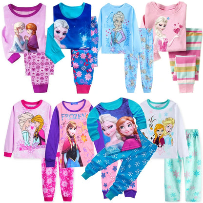 Princess Anna Elsa Cartoon Long Sleeve Pajamas