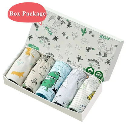 5-Pack Boys Cotton Underwear Toddler Dinosaur Briefs