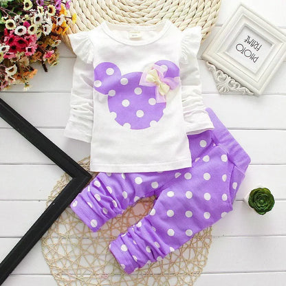 2 Piece Toddler Girl Cartoon Long Sleeved T-shirt+pants