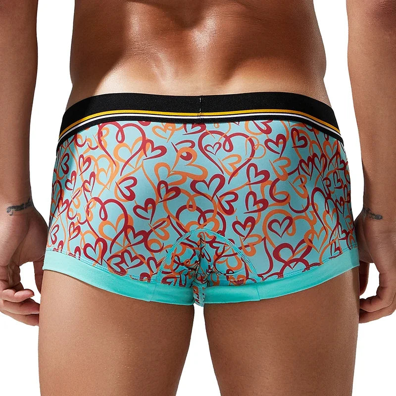 Heart Cotton Boxer Briefs Comfortable Breathable