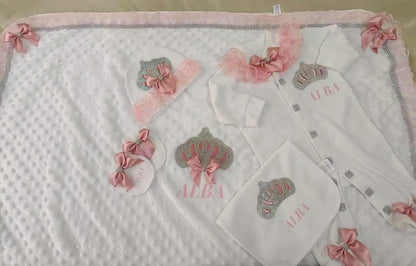 5pcs Handmade Personalized Baby Newborn Jewels Crown Set