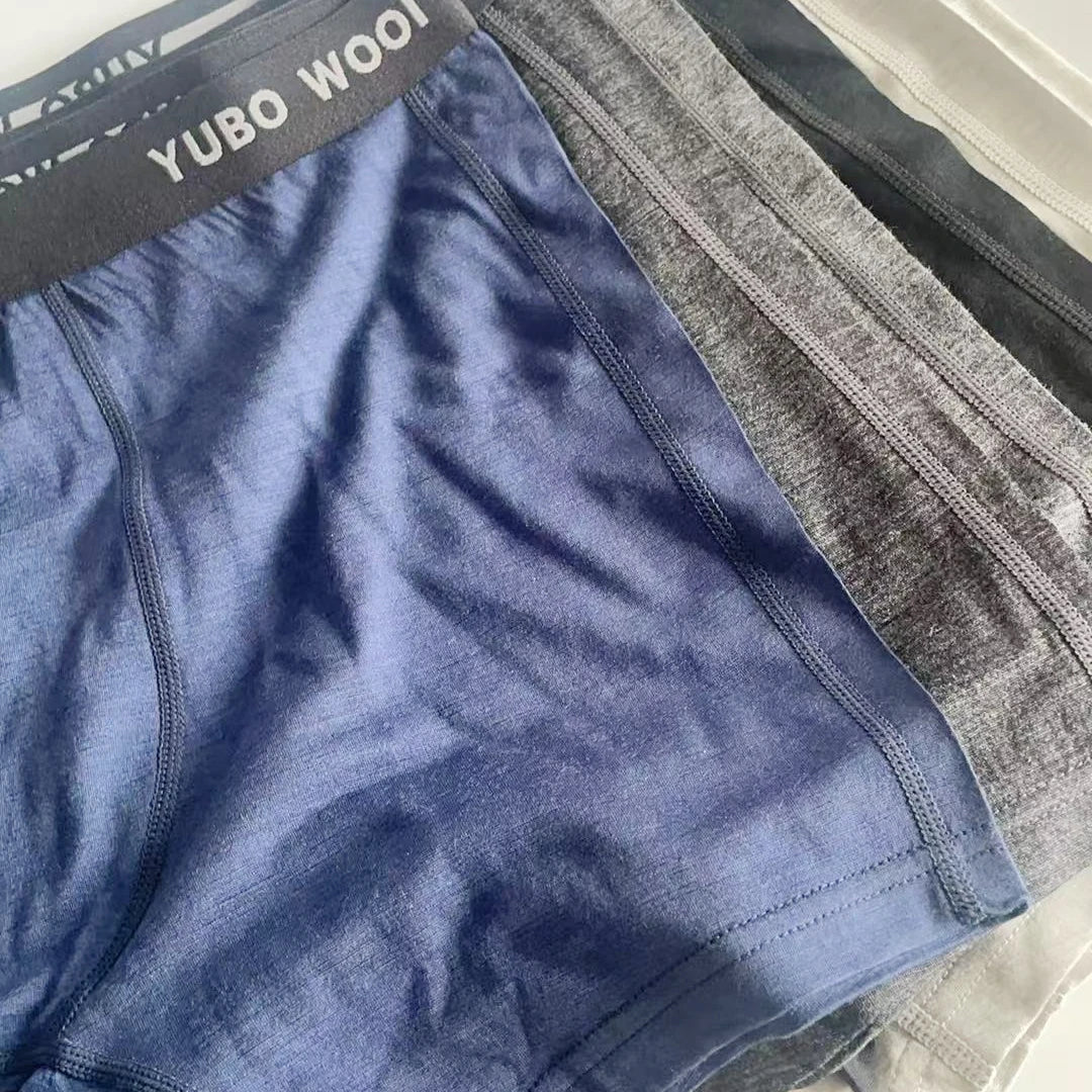 100% Merino Wool Boxer Briefs Men Underwear Breathable