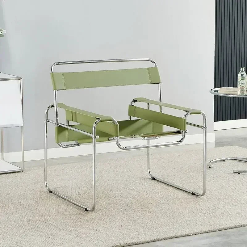 Single Chair Network Red Bauhaus Saddle Leather