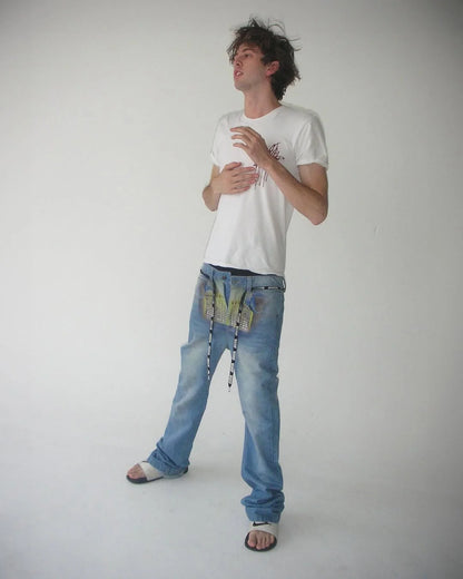 High Waist Street Unisex Fashion Printed Casual Jeans