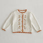 Girls Solid Color Knitted Cardigan Long Sleeves