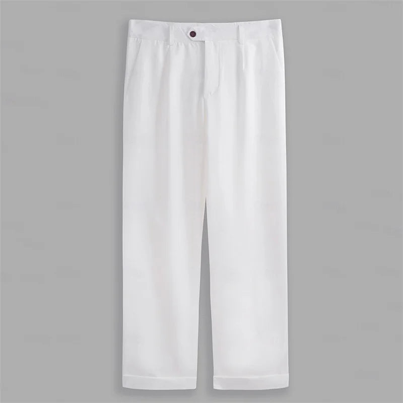 Men s  Fit Dress Pants Solid Color Flat Front
