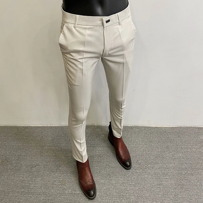 Men Stretch Slim Formal Casual Pants Fashion