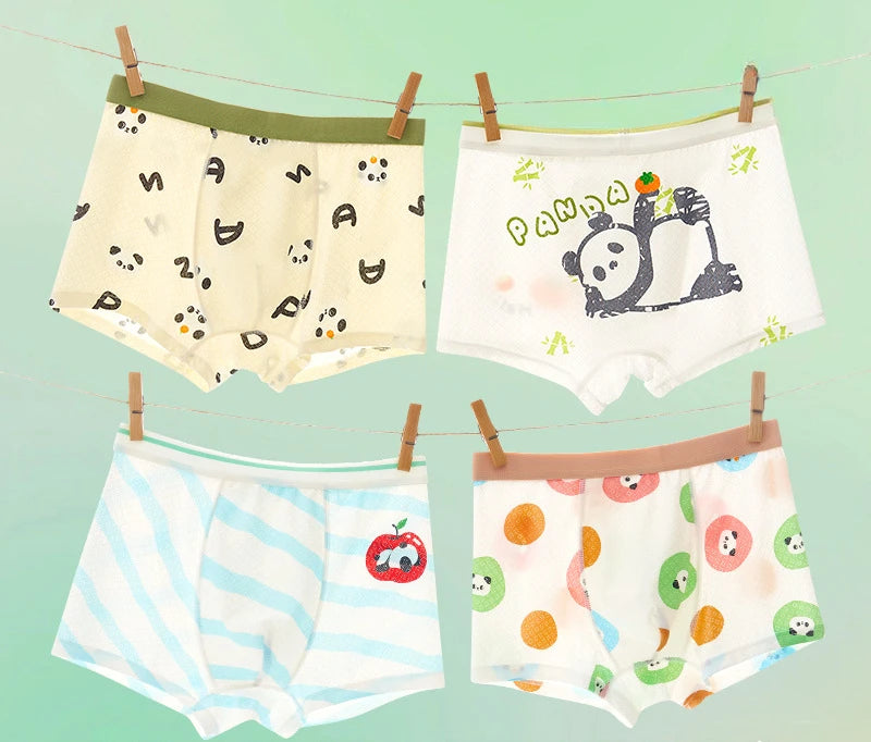 4PCS Mesh Breathable Comfort Boys  Antibacterial Underwear