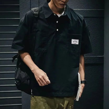 Casual Men's Style Short Sleeve New Pocket Shirt