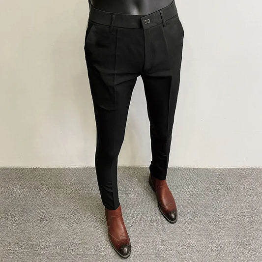 Men Stretch Slim Formal Casual Pants Fashion