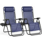 2 Pcs Zero Gravity Portable Recliner Lounge Chair Adjustable