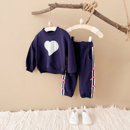 Love Sweatshirt Long Sleeve +Bow Pants