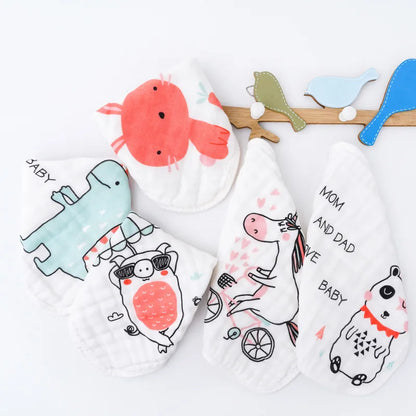 5pcs Cartoon Newborn Absorbent Face Towel