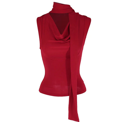 Sexy Sleeveless V-Neck Lady Top Fashion Slim