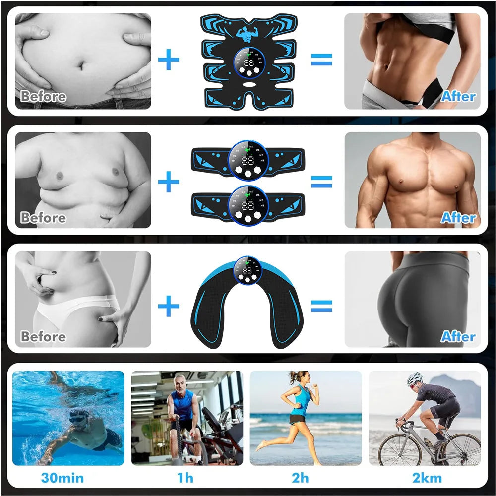 Rechargeable EMS Abdominal Muscle Stimulator Fitness Equipment