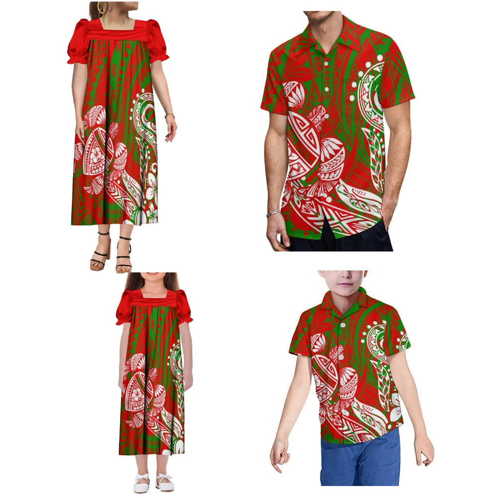 Mumu Dress Samoan Family Set Pacific Island Design