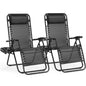 2 Pcs Zero Gravity Portable Recliner Lounge Chair Adjustable