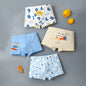 4PCS Boys Cute Cotton Antibacterial Breathable Print Underwear