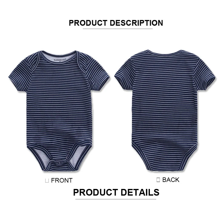 5 Pcs Boys/Girls Fashion Cartoon Short Sleeve Onesies