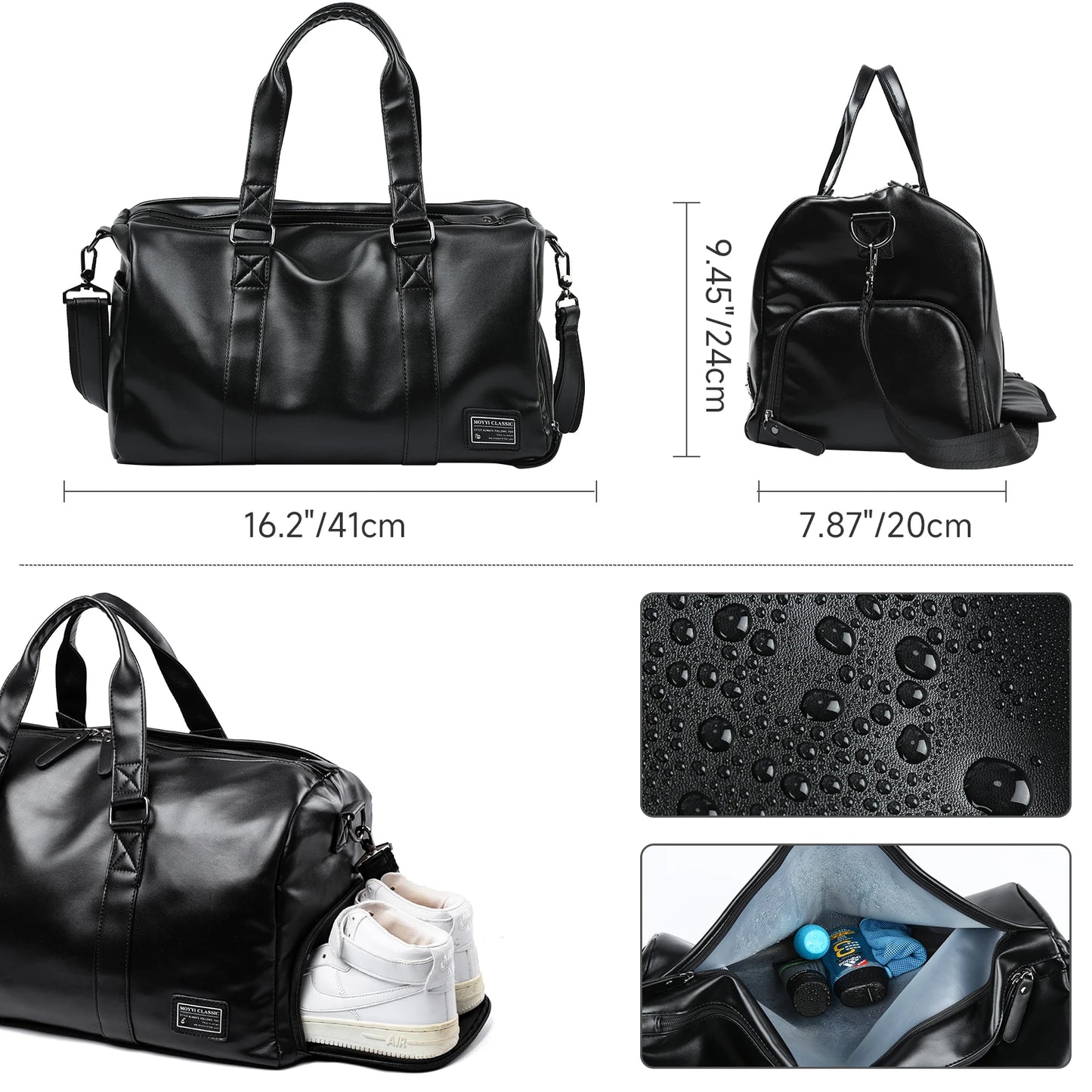 Vintage Leather Travel Duffel Bag for Men/Women