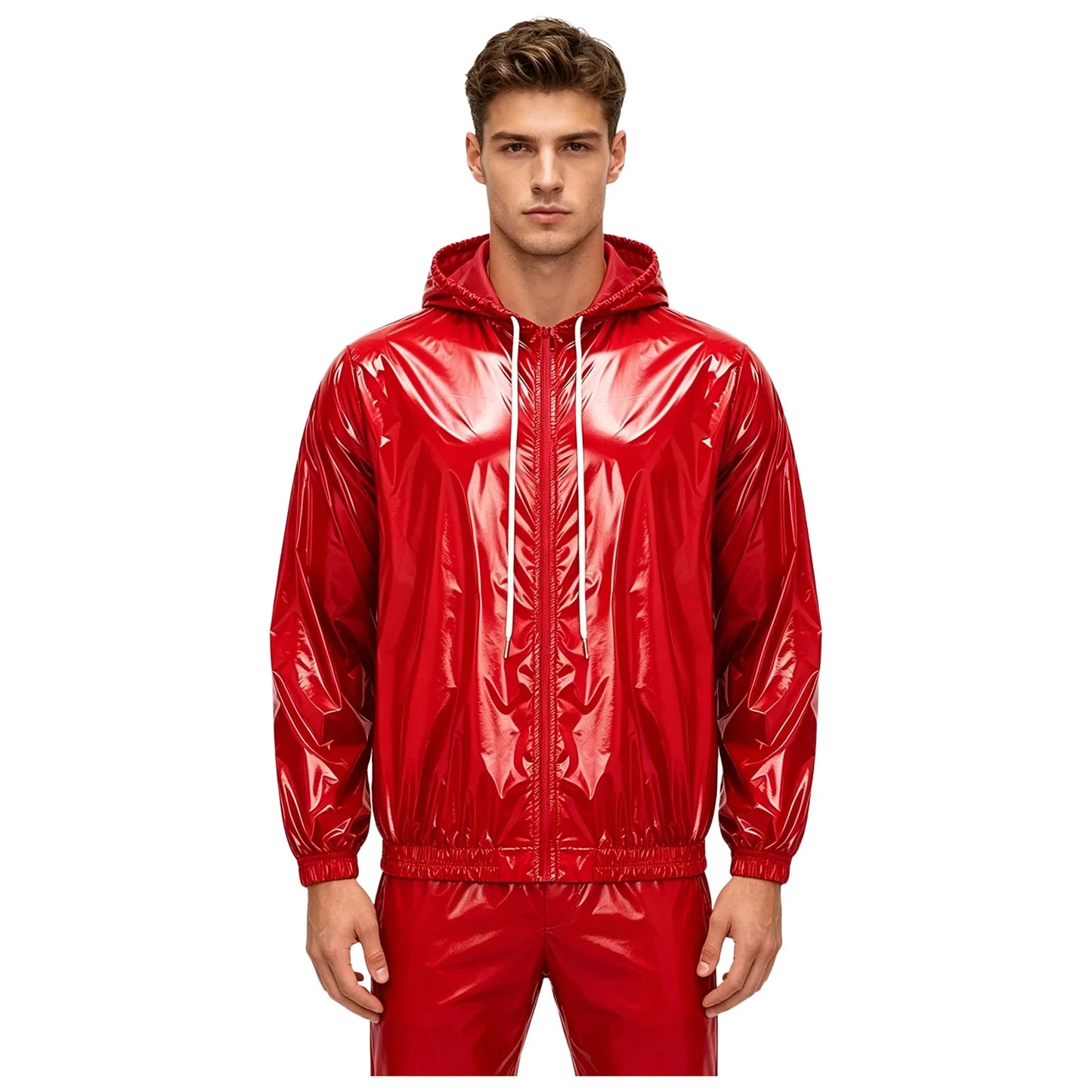 Mens Waterproof Hooded Breathable Raincoat