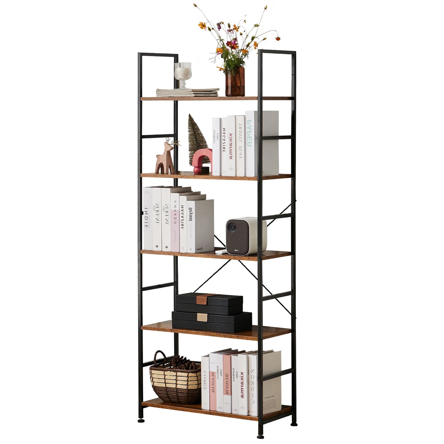 5 Tier Modern Book Case Storage Organizer