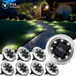 8 Pcs Solar Power Garden Deck Light Spotlight