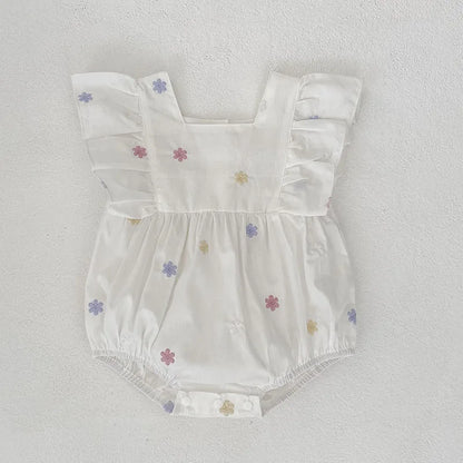 Sweet Baby Girls Embroider Rompers Sleeveless Rompers