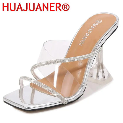 Transparent PVC Slippers Crystal Cup high-heeled Women