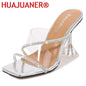 Transparent PVC Slippers Crystal Cup high-heeled Women