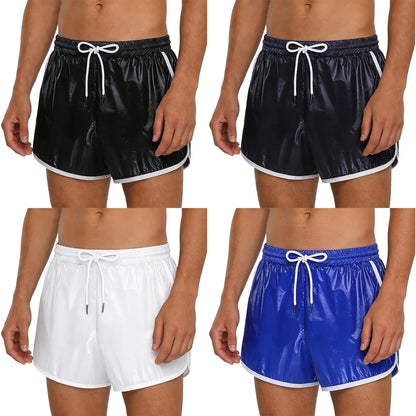 Mens Drawstring Waterpoof Swimming Trunks With Pockets