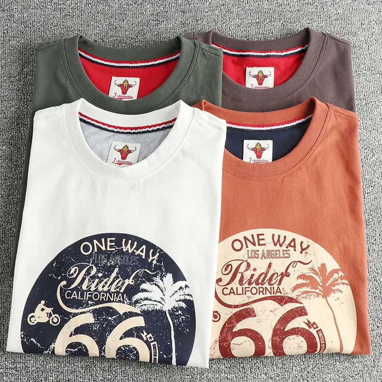 American Retro Short Sleeve O-neck T-shirt
