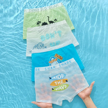 4PCS Cool Boys Cute Print Underwear