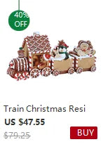 Train Christmas Resin Statue Home Decor Sculpture