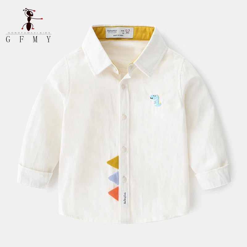 Cotton Long Sleeved Casual Cartoon Dinosaur