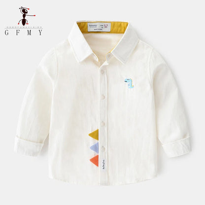 Cotton Long Sleeved Casual Cartoon Dinosaur