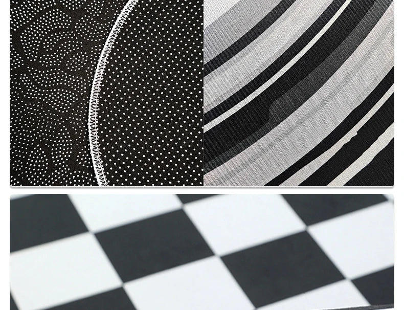 Semi-circular Outdoor Rug Modern Art Style