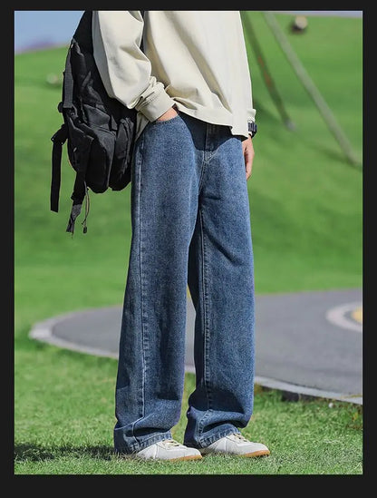 Men's Trendy Wide Leg Washed Jeans