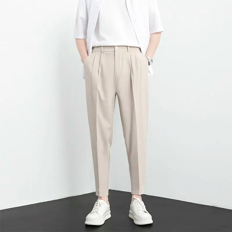 Solid Color Baggy Casual Harem Pants Men
