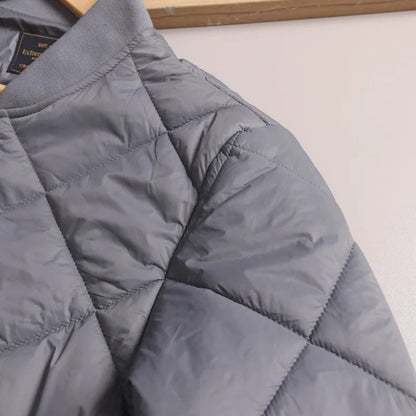 Men's Cotton Jacket with Quilted Diamond Pattern