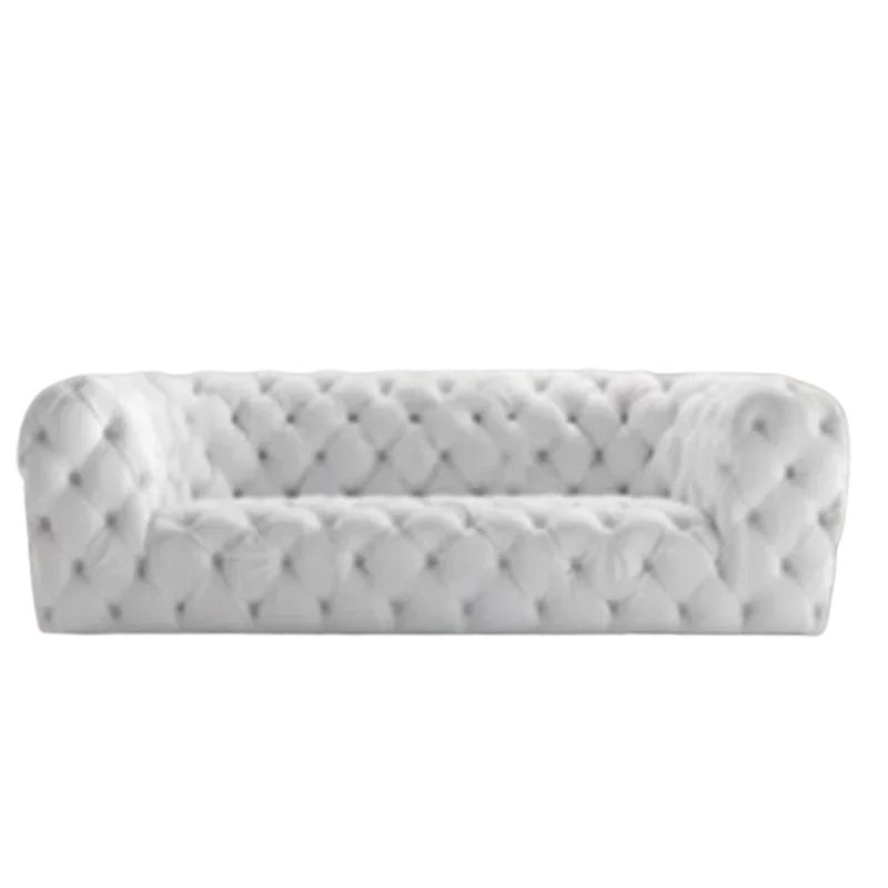 Buckle Velvet Large Luxury Blue Sofa