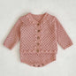 2 Pcs Baby Girls Long Sleeve Striped Cardigan Coat+ Shorts