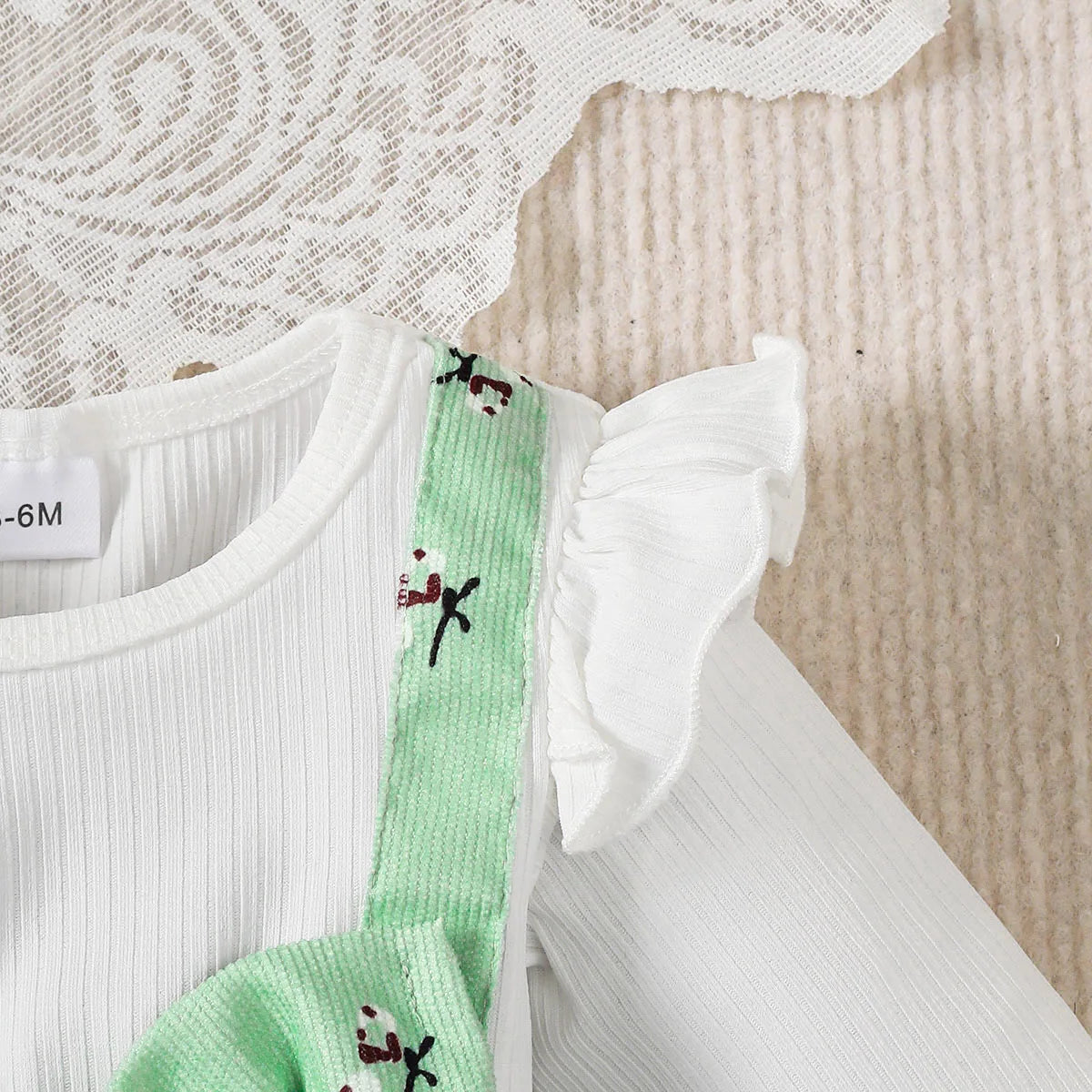 2pc Baby Girl Broken Flowers Big Bow Princess Dress