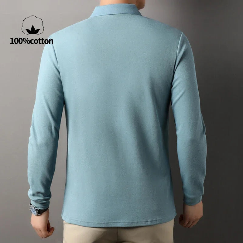 Men Polo Shirt, Leisure Long Sleeve, Breathable