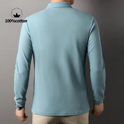 Men Polo Shirt, Leisure Long Sleeve, Breathable