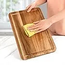 3 Pcs Acacia Wood Cutting Boards with Juice Groove