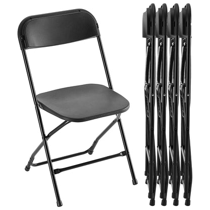 Plastic Folding Chairs, Lightweight Portable Indoor/Outdoor