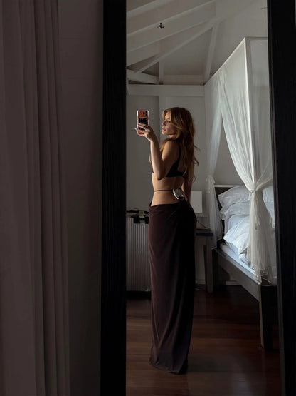 Cut Out Maxi Dress, Backless Gown Halter