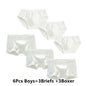 6Pcs Girls/Boys Underwear White Cotton Teen Briefs